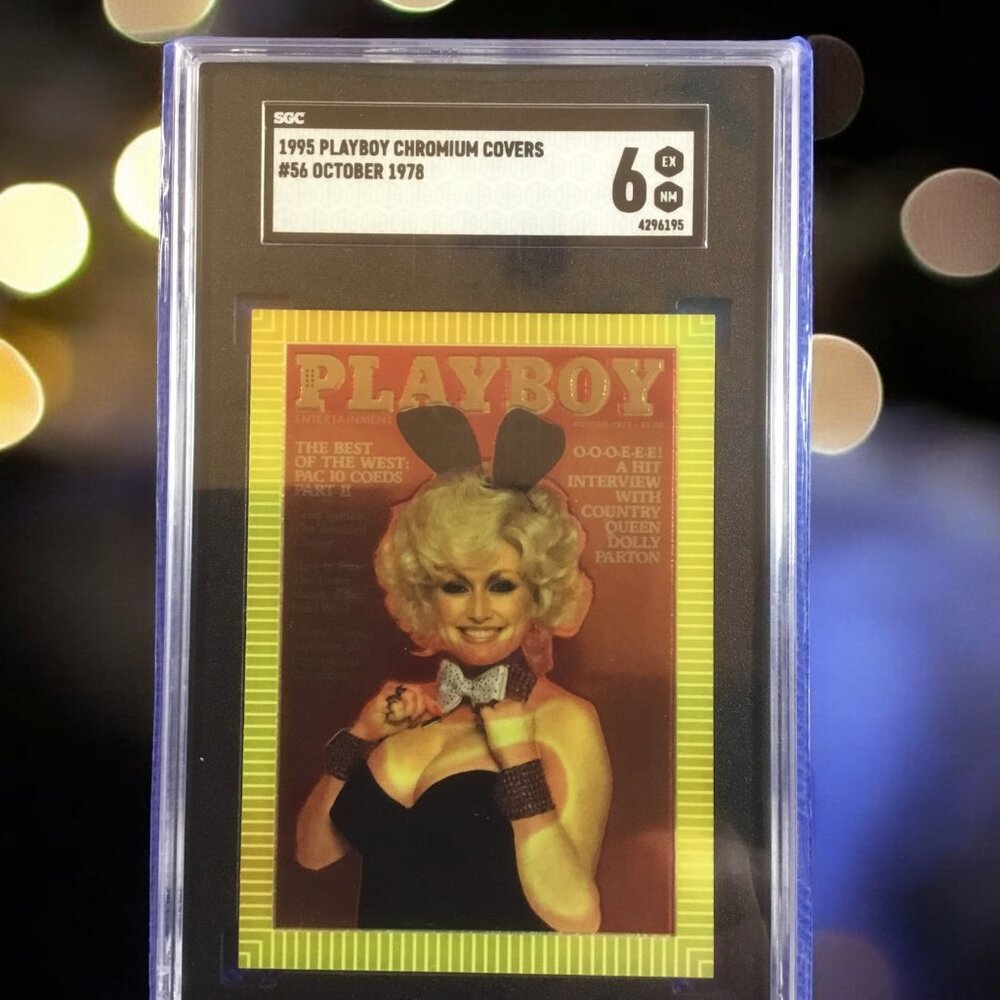DOLLY PARTON - 1995 PLAYBOY CHROMIUM COVERS CARDS OCT 1978 #56 ROOKIE SC…